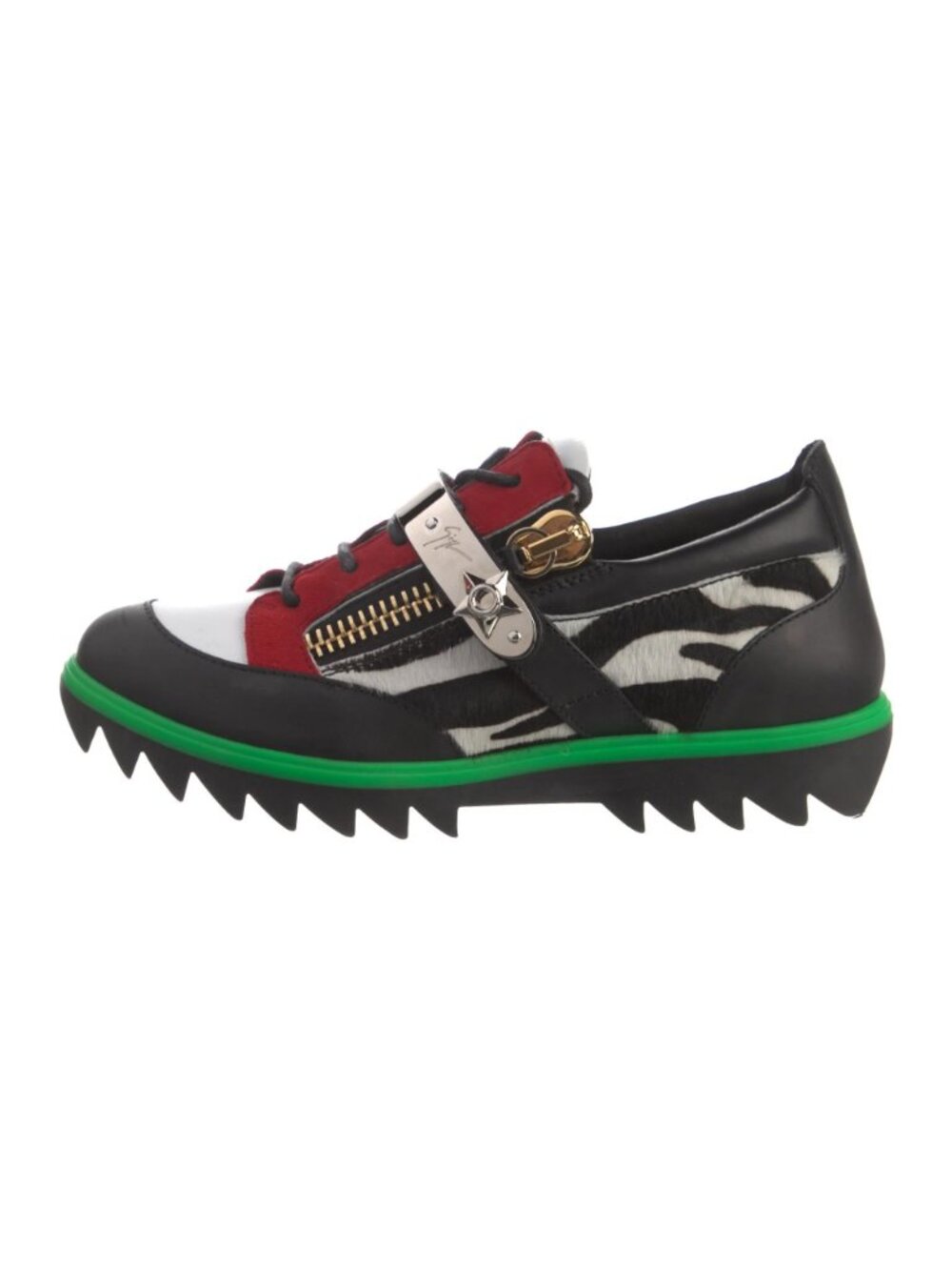Giuseppe Zanotti Leather Animal Print Chunky Sneakers